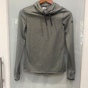 Nike Women's Grey Hoodie Dri-Fit Pro Long Sleeve Workout Sweater Sz Small
